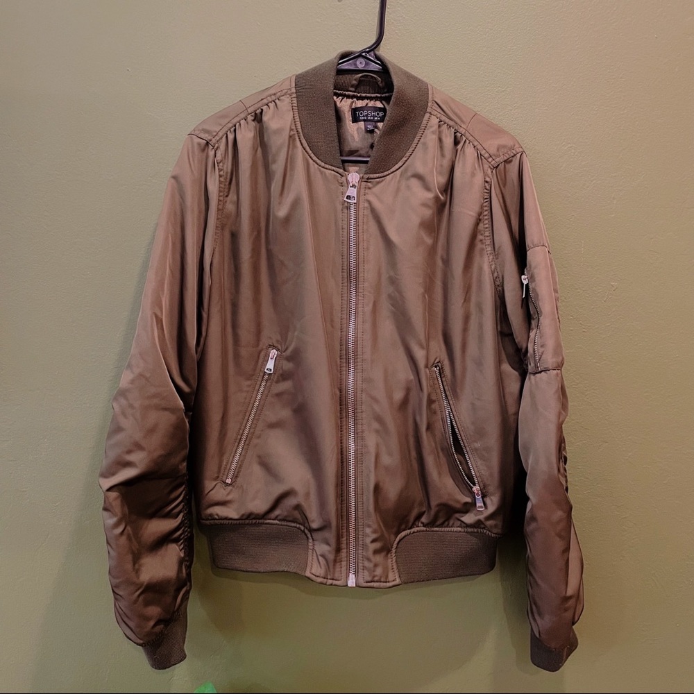 TOPSHOP Zip-detail Bomber Jacket [New/Lightly Worn] - Picture 2 of 4